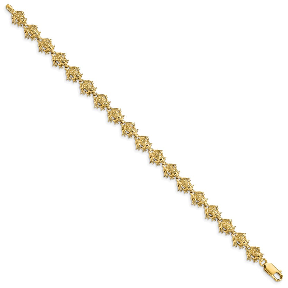 14k Yellow Gold 8.4 mm Frog Bracelet (11.31 grams)