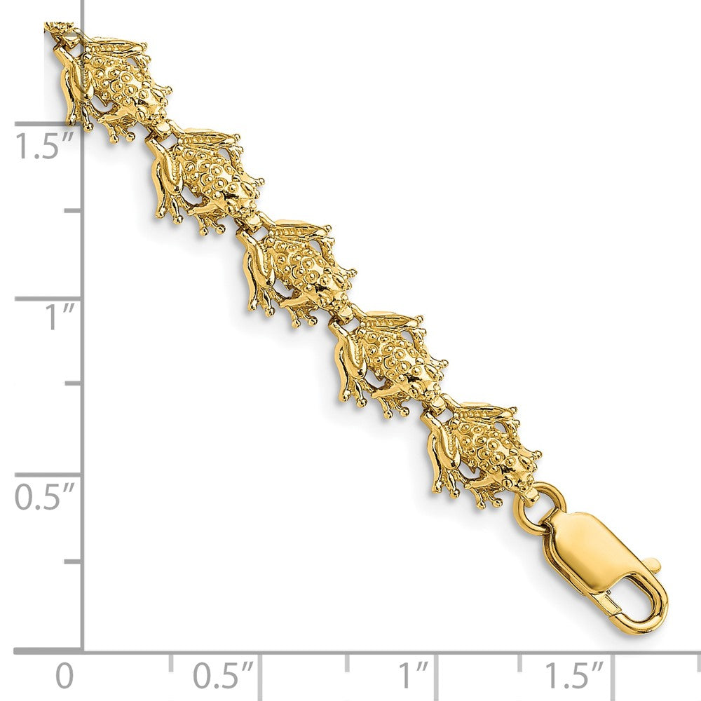 14k Yellow Gold 8.4 mm Frog Bracelet (11.31 grams)