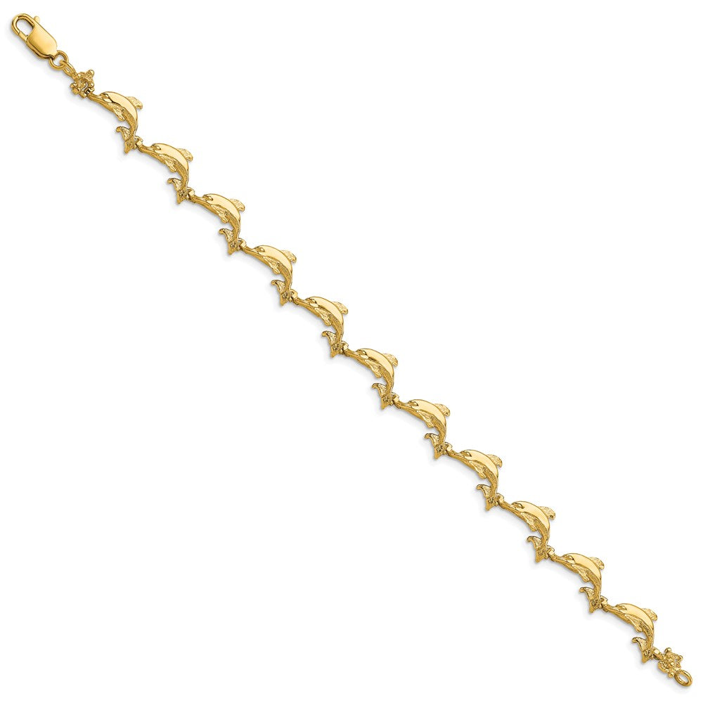 14k Yellow Gold 5.31 mm Dolphin Bracelet (7.2 grams)