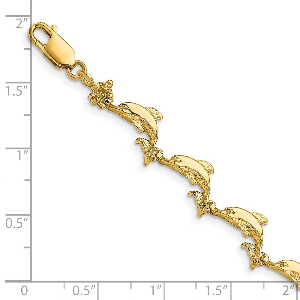 14k Yellow Gold 5.31 mm Dolphin Bracelet (7.2 grams)