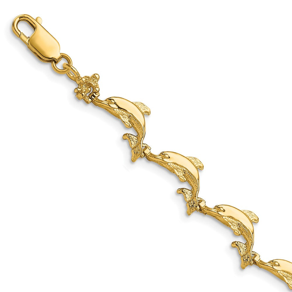 14k Yellow Gold 5.31 mm Dolphin Bracelet (7.2 grams)