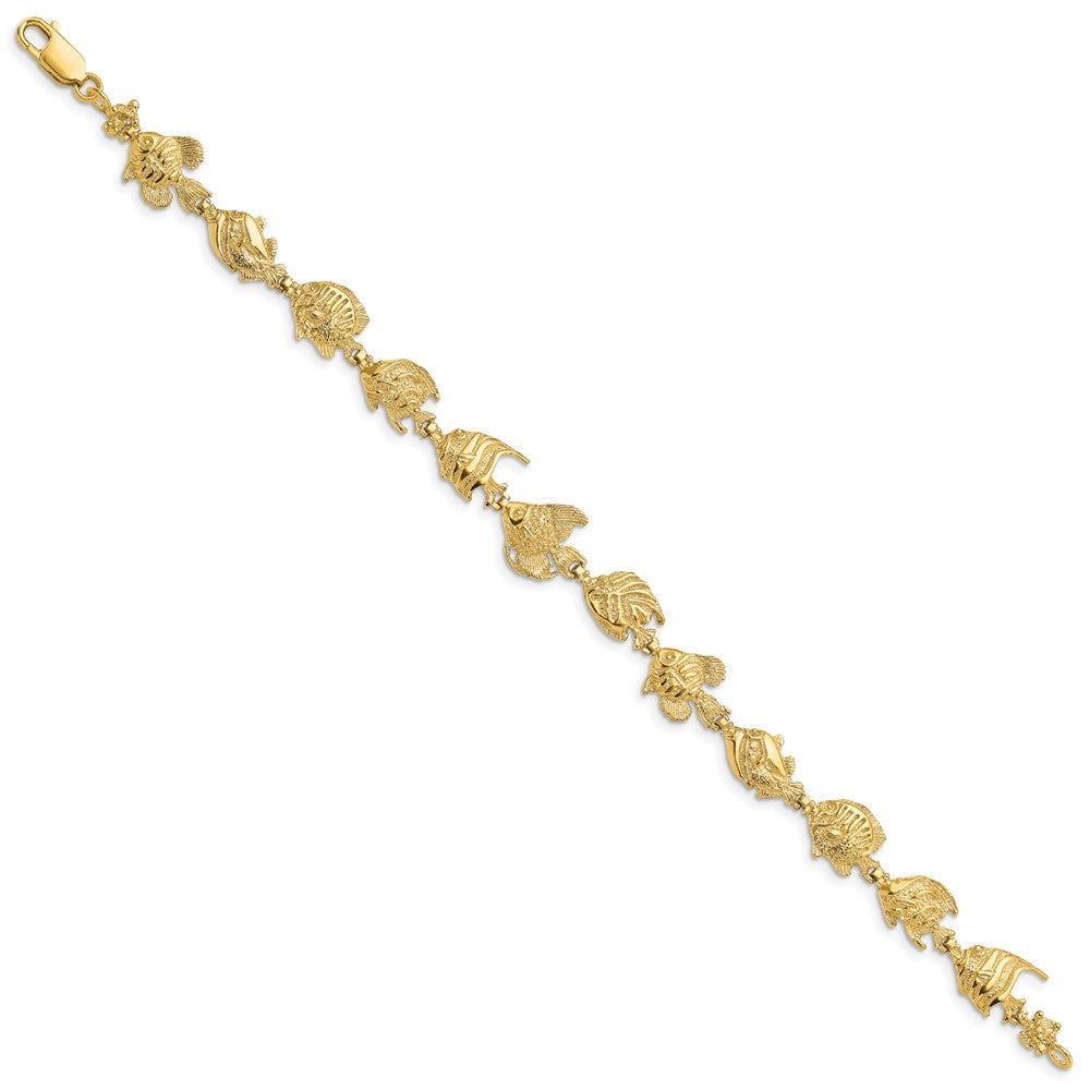 14k Yellow Gold 11.16 mm Fish Bracelet (8.91 grams)