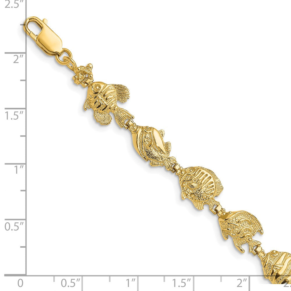 14k Yellow Gold 11.16 mm Fish Bracelet (8.91 grams)