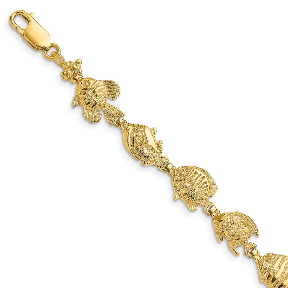 14k Yellow Gold 11.16 mm Fish Bracelet (8.91 grams)