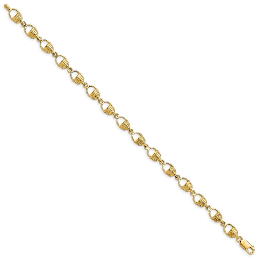 14k Yellow Gold 6.36 mm Nantucket Basket Bracelet (10.06 grams)