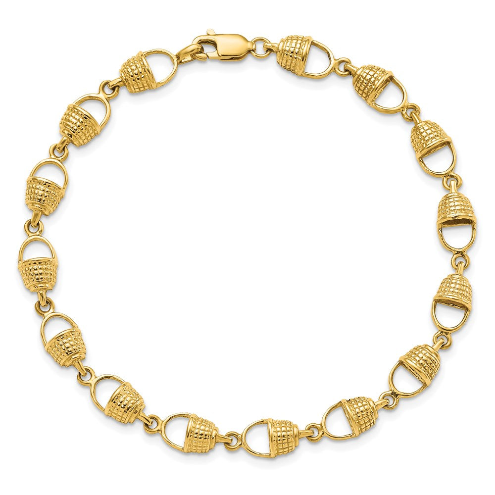 14k Yellow Gold 6.36 mm Nantucket Basket Bracelet (10.06 grams)