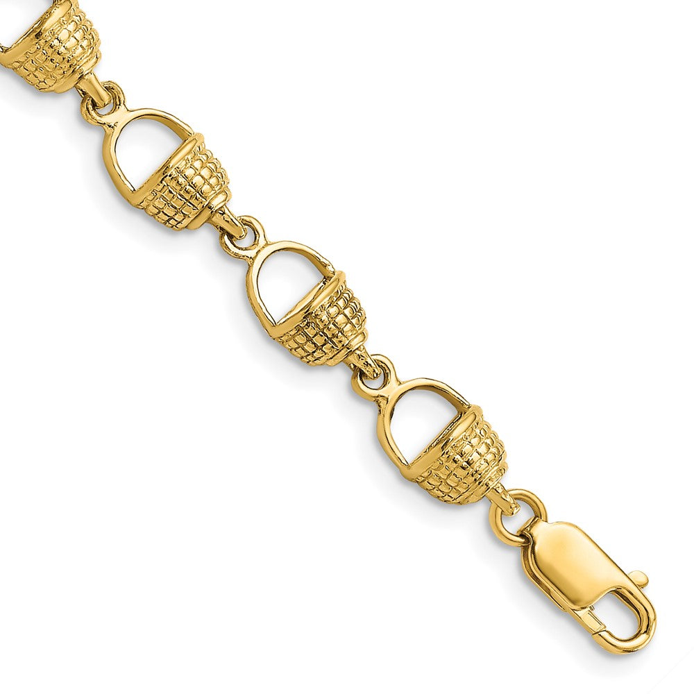 14k Yellow Gold 6.36 mm Nantucket Basket Bracelet (10.06 grams)