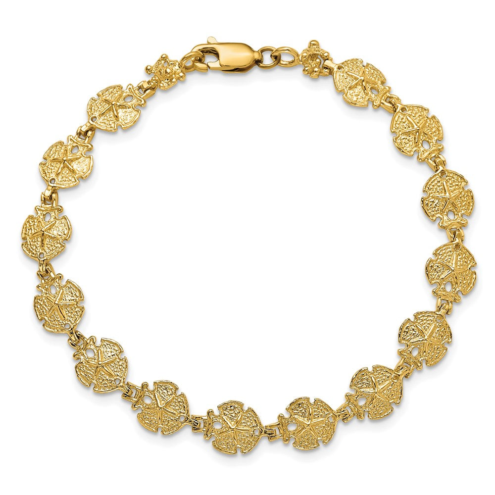 14k Yellow Gold 7.5 mm Sand Dollar Bracelet (6.54 grams)