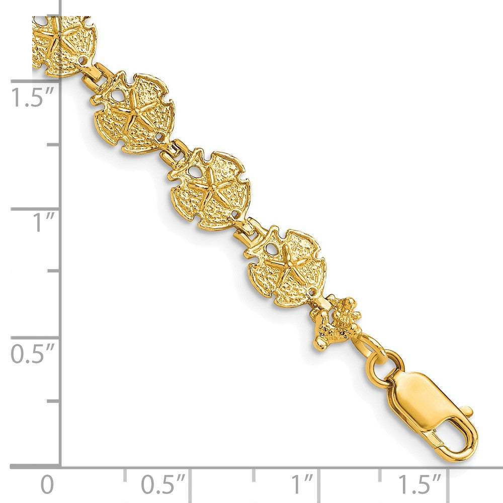 14k Yellow Gold 7.5 mm Sand Dollar Bracelet (6.54 grams)