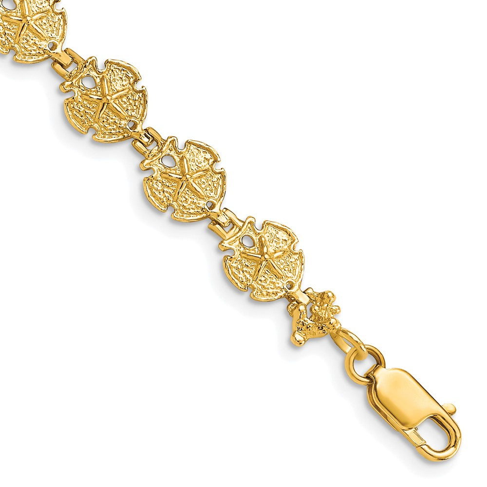 14k Yellow Gold 7.5 mm Sand Dollar Bracelet (6.54 grams)