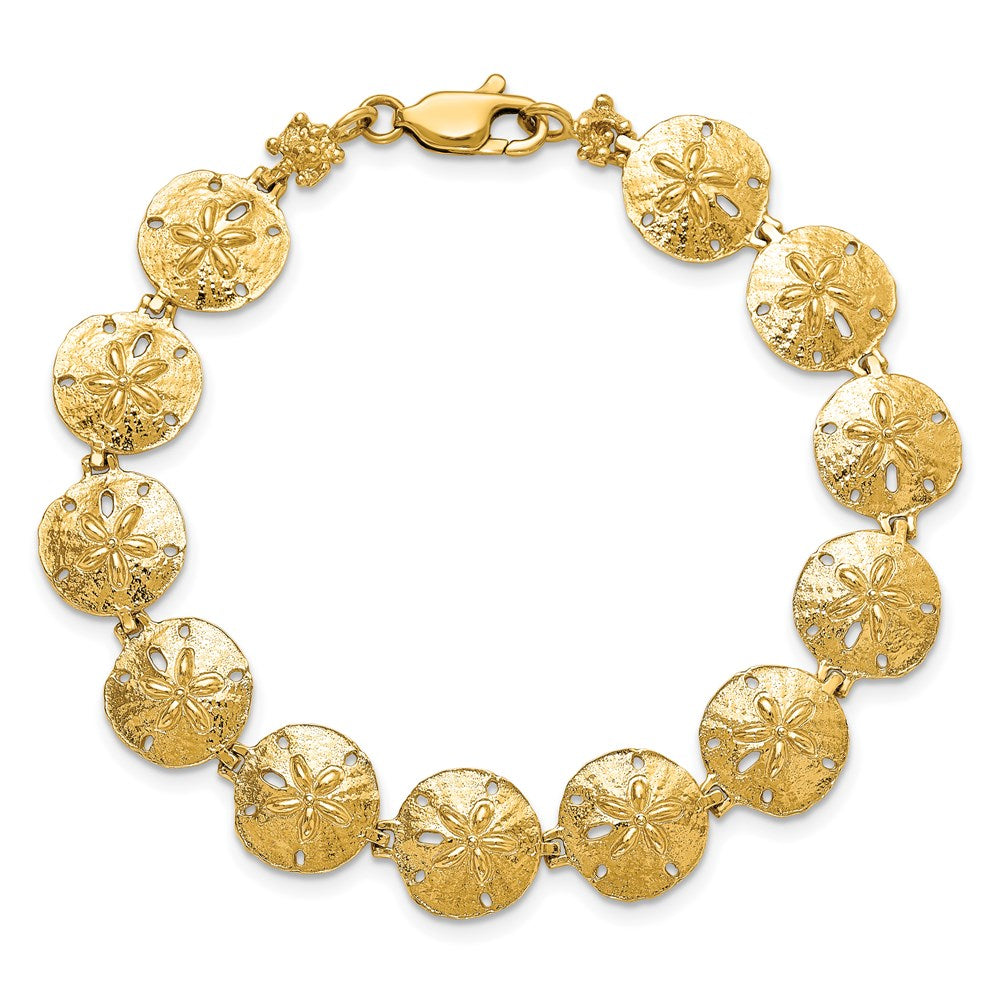 14k Yellow Gold 11.7 mm Sand Dollar Bracelet (9.06 grams)
