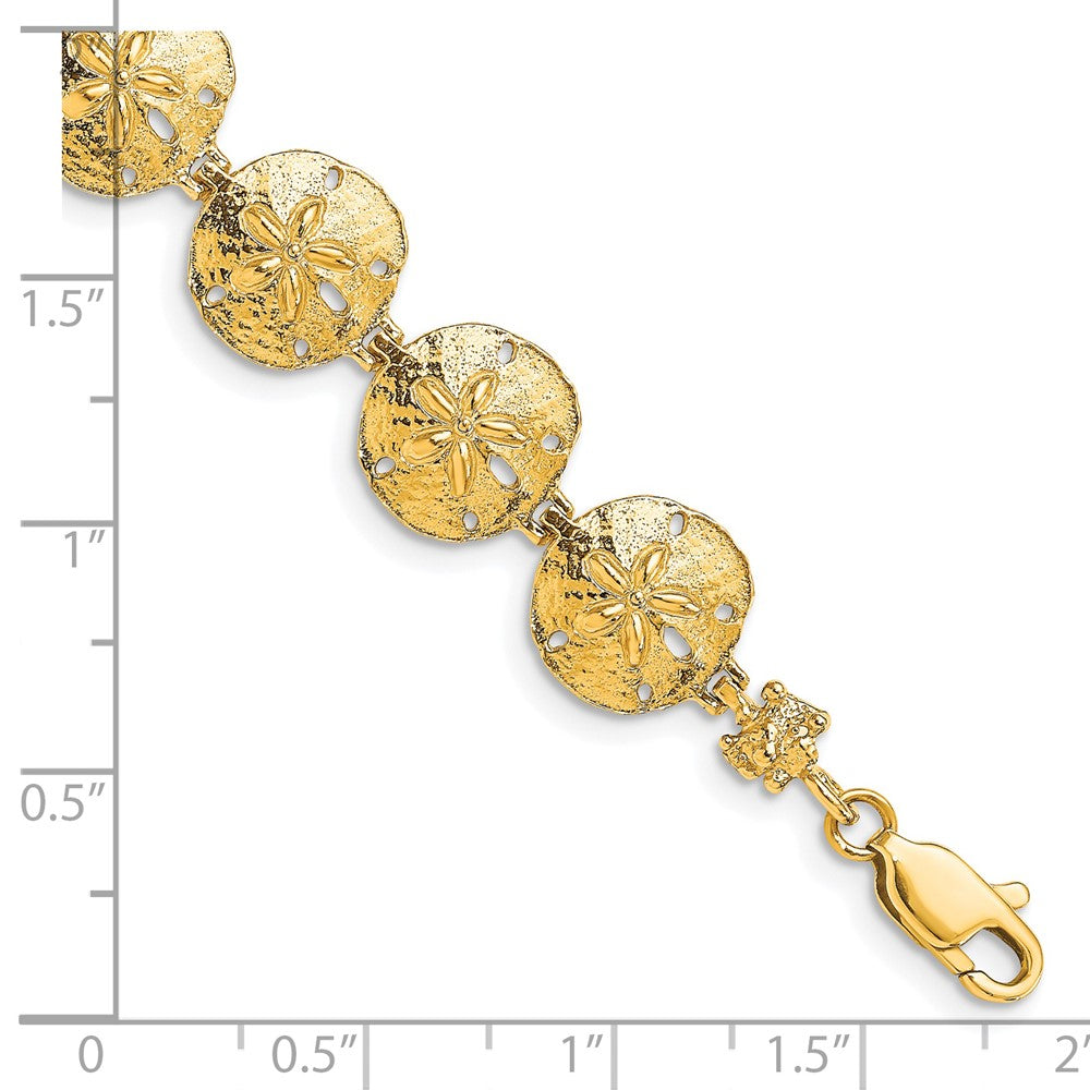14k Yellow Gold 11.7 mm Sand Dollar Bracelet (9.06 grams)