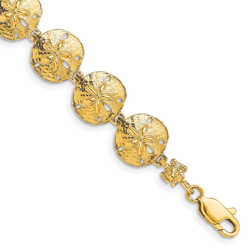 14k Yellow Gold 11.7 mm Sand Dollar Bracelet (9.06 grams)