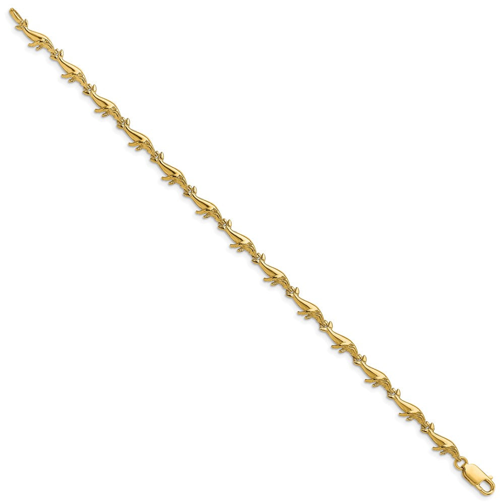 14k Yellow Gold 4.95 mm Whale Bracelet (5.37 grams)