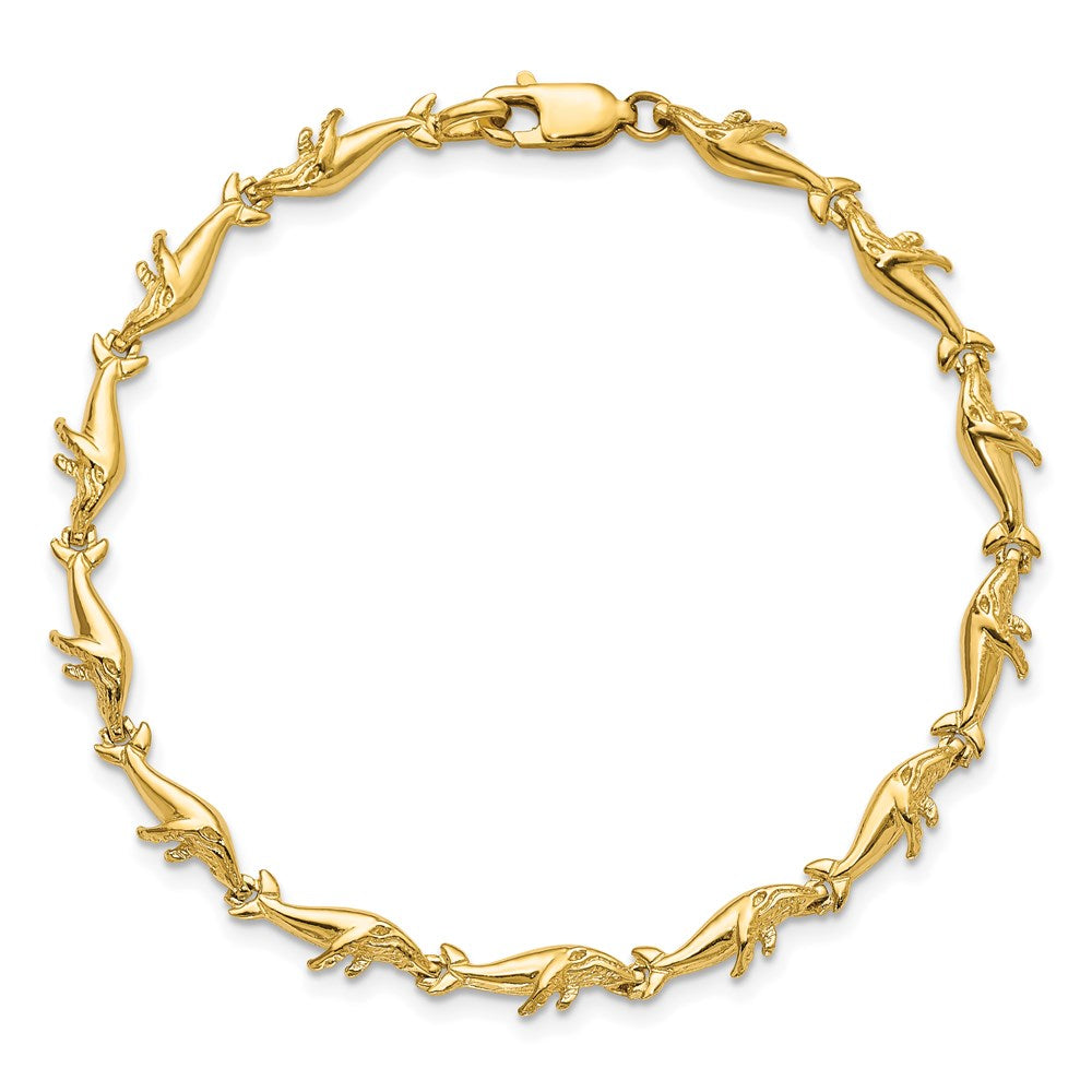 14k Yellow Gold 4.95 mm Whale Bracelet (5.37 grams)