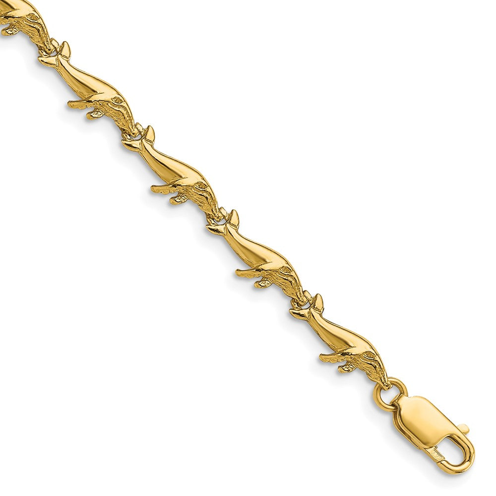 14k Yellow Gold 4.95 mm Whale Bracelet (5.37 grams)