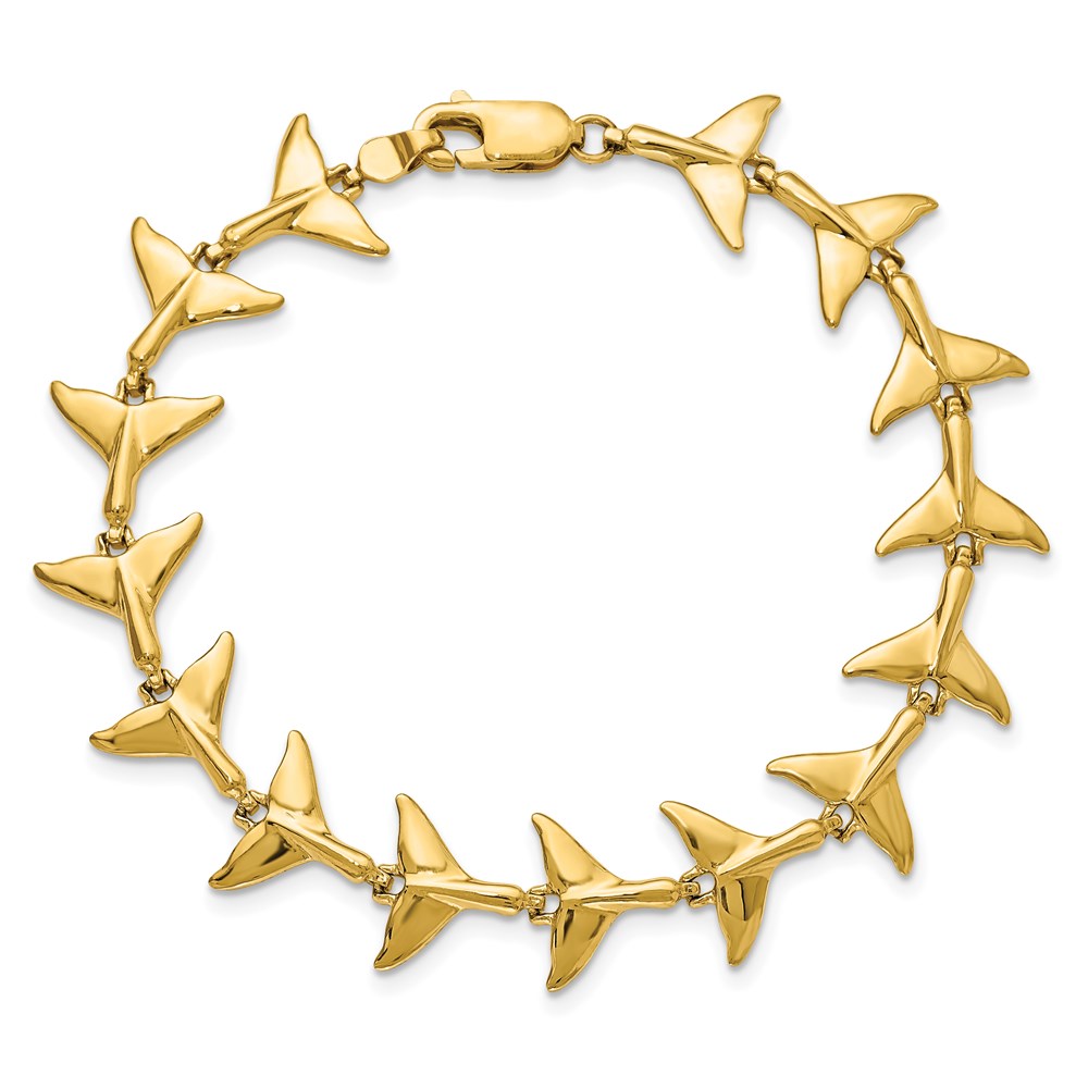 14K Solid Gold Diamond High selling Quality Whale Bracelet