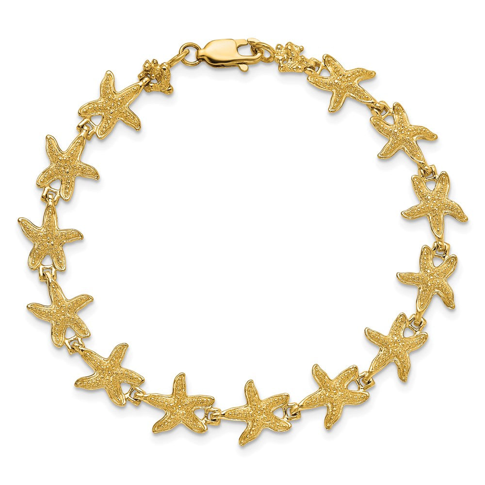 14k Yellow Gold 10 mm Starfish Bracelet (7.62 grams)