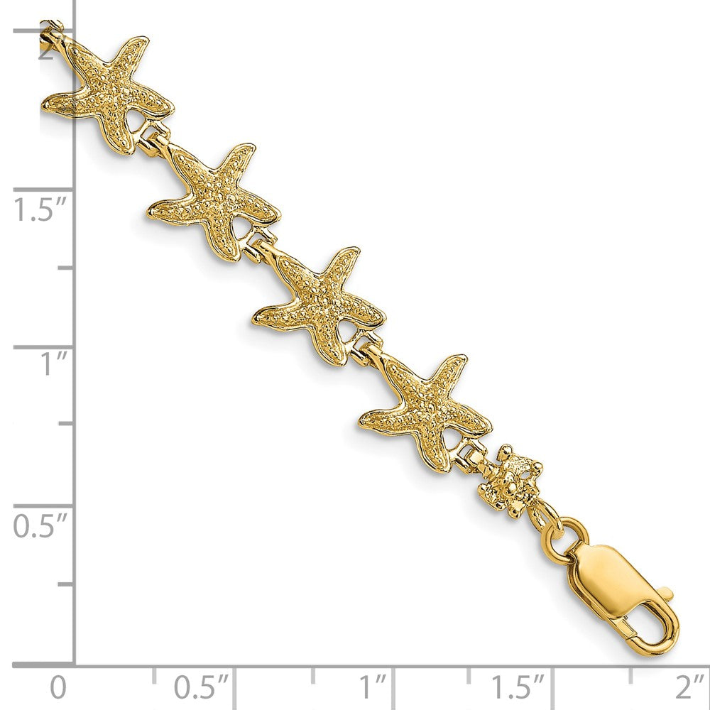 14k Yellow Gold 10 mm Starfish Bracelet (7.62 grams)