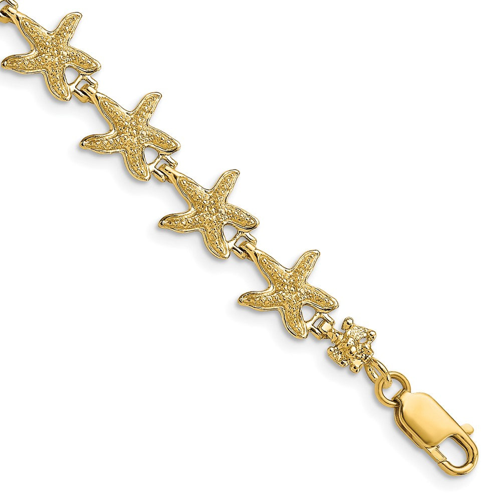 14k Yellow Gold 10 mm Starfish Bracelet (7.62 grams)