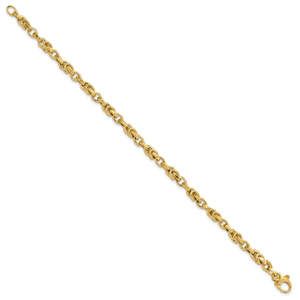 14k Yellow Gold 4.2 mm  Fancy Byzantine Style Link Bracelet