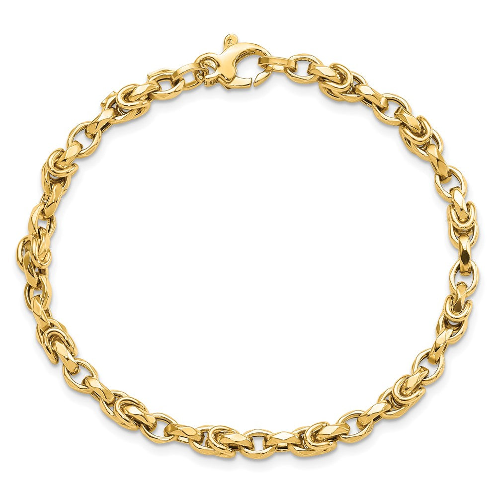 14k Yellow Gold 4.2 mm  Fancy Byzantine Style Link Bracelet