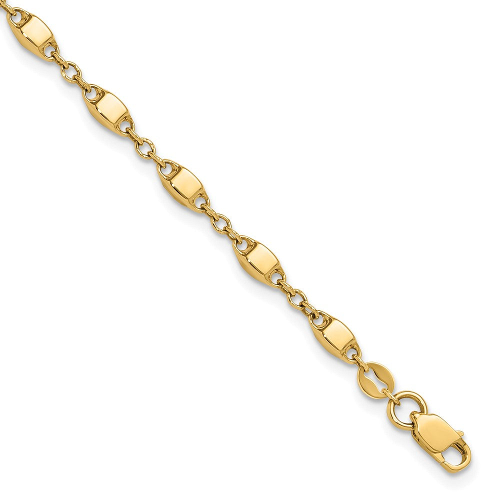 14k Yellow Gold 3 mm Polished Fancy Link Bracelet