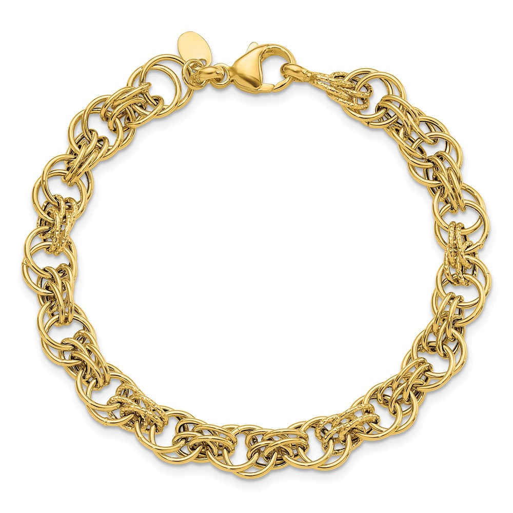 14k Yellow Gold 8.1 mm Polished Fancy Link Bracelet (4.99 grams)