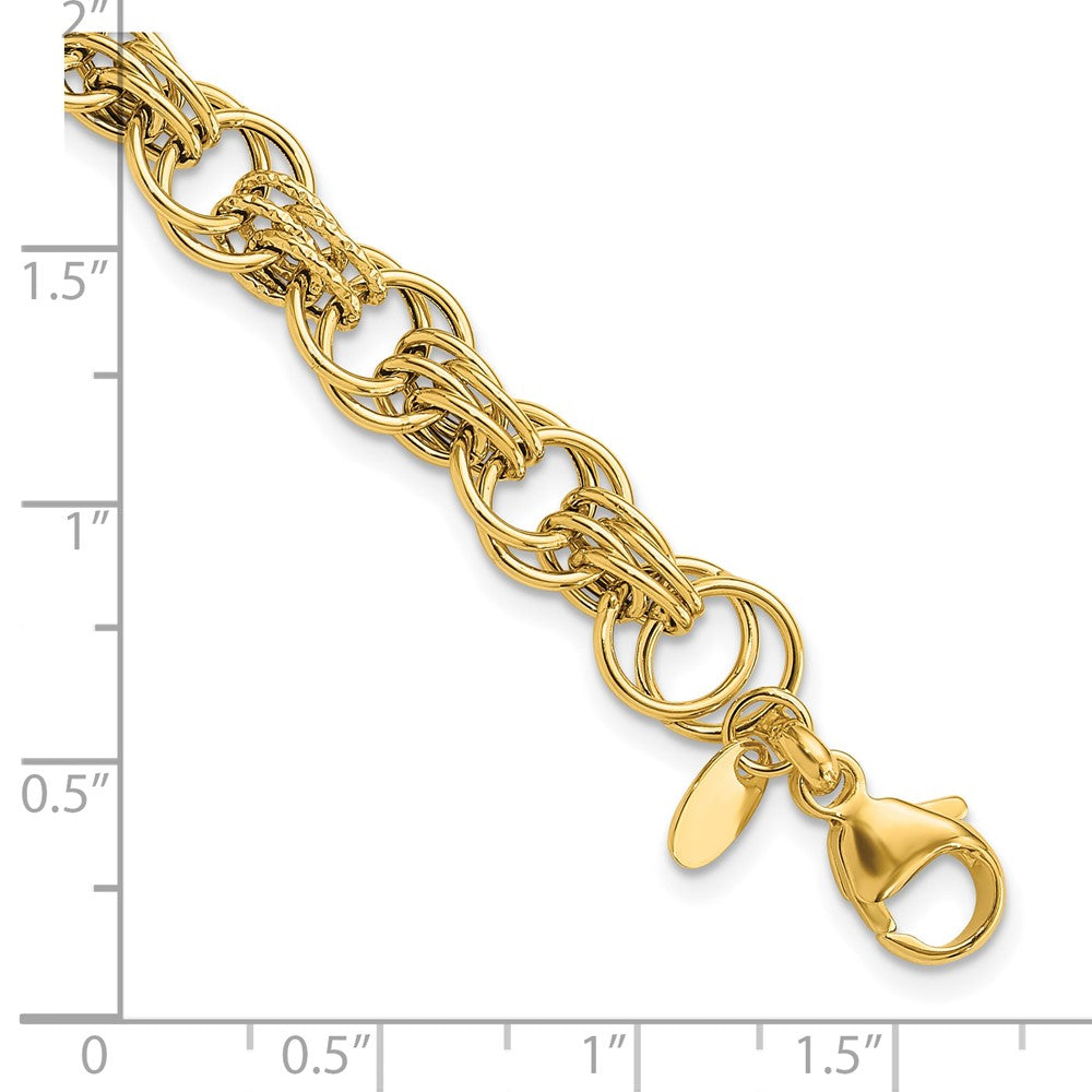 14k Yellow Gold 8.1 mm Polished Fancy Link Bracelet (4.99 grams)