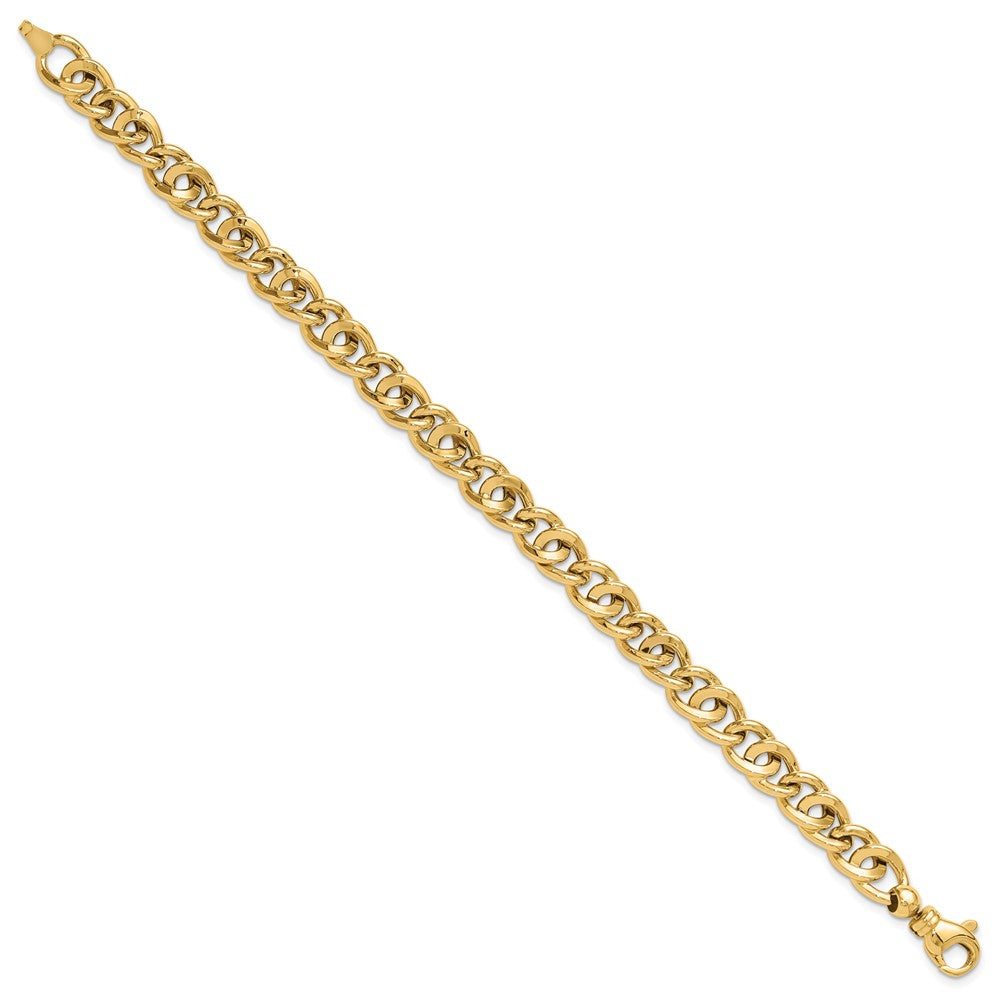 14k Yellow Gold 8 mm Polished Fancy Link Bracelet (9.26 grams)