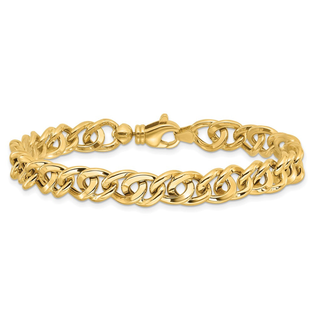 14k Yellow Gold 8 mm Polished Fancy Link Bracelet (9.26 grams)