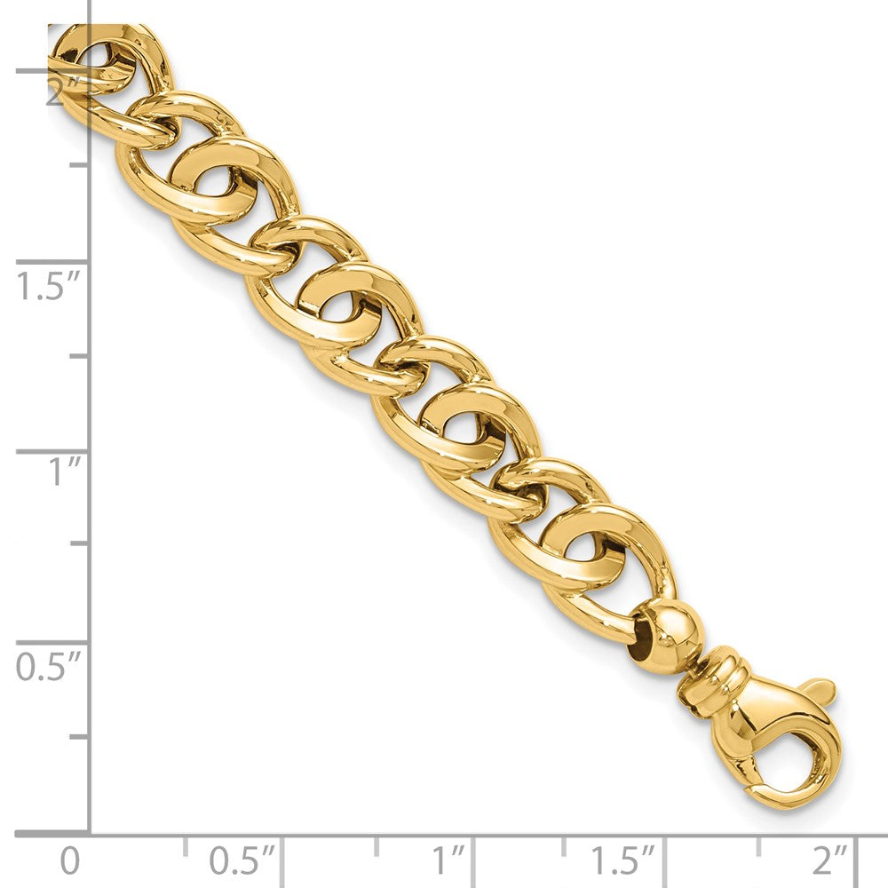 14k Yellow Gold 8 mm Polished Fancy Link Bracelet (9.26 grams)