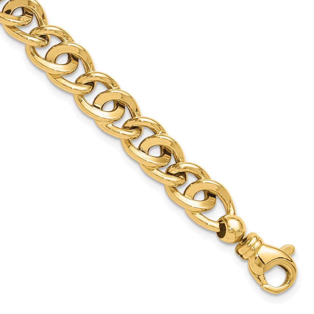 14k Yellow Gold 8 mm Polished Fancy Link Bracelet (9.26 grams)