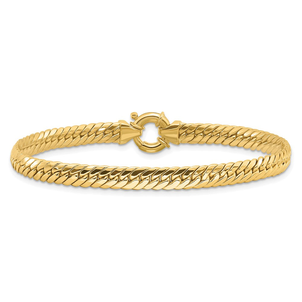 14k Yellow Gold 4.9 mm Polished Fancy Link Bracelet (5.85 grams)