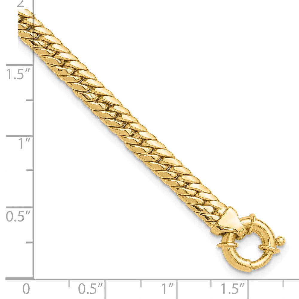 14k Yellow Gold 4.9 mm Polished Fancy Link Bracelet (5.85 grams)