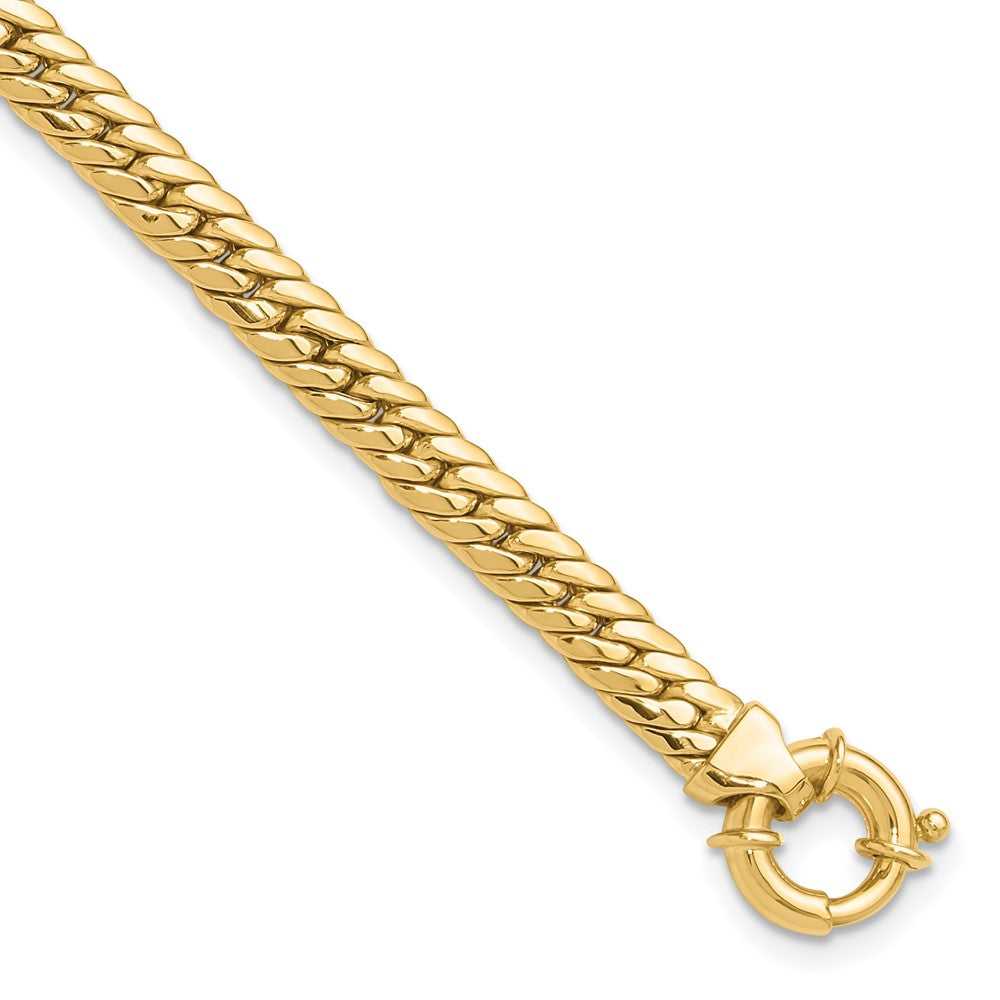 14k Yellow Gold 4.9 mm Polished Fancy Link Bracelet (5.85 grams)