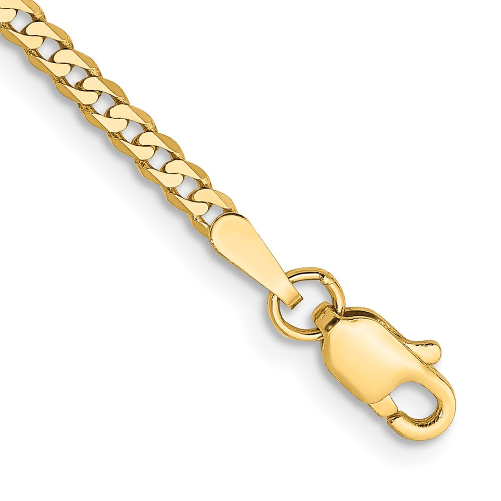 14k 2.2mm Flat Beveled Curb Chain Bracelet (1.80 grams)