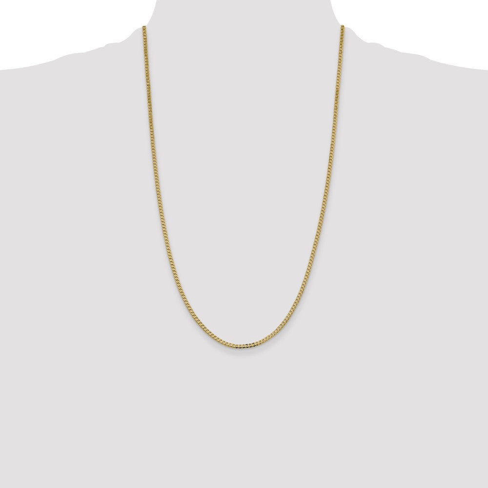 14k 2.3mm Flat Beveled Curb Chain (4.50 grams)