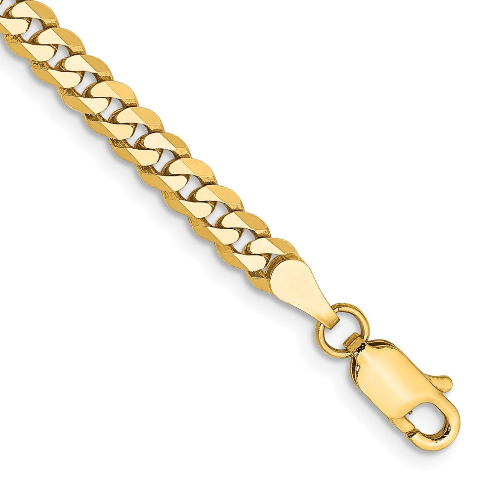 14k 3.9mm Flat Beveled Curb Chain Bracelet (4.50 grams)