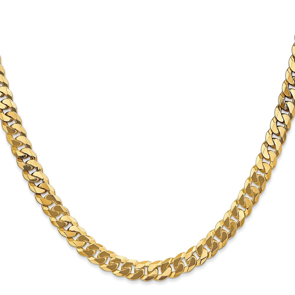 14k 6.25mm Flat Beveled Curb Chain (27.84 grams)