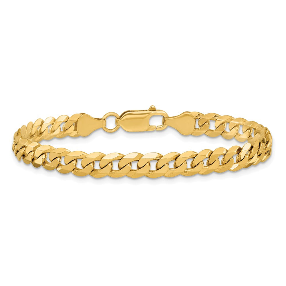 14k 6.25mm Flat Beveled Curb Chain Bracelet (10.65 grams)