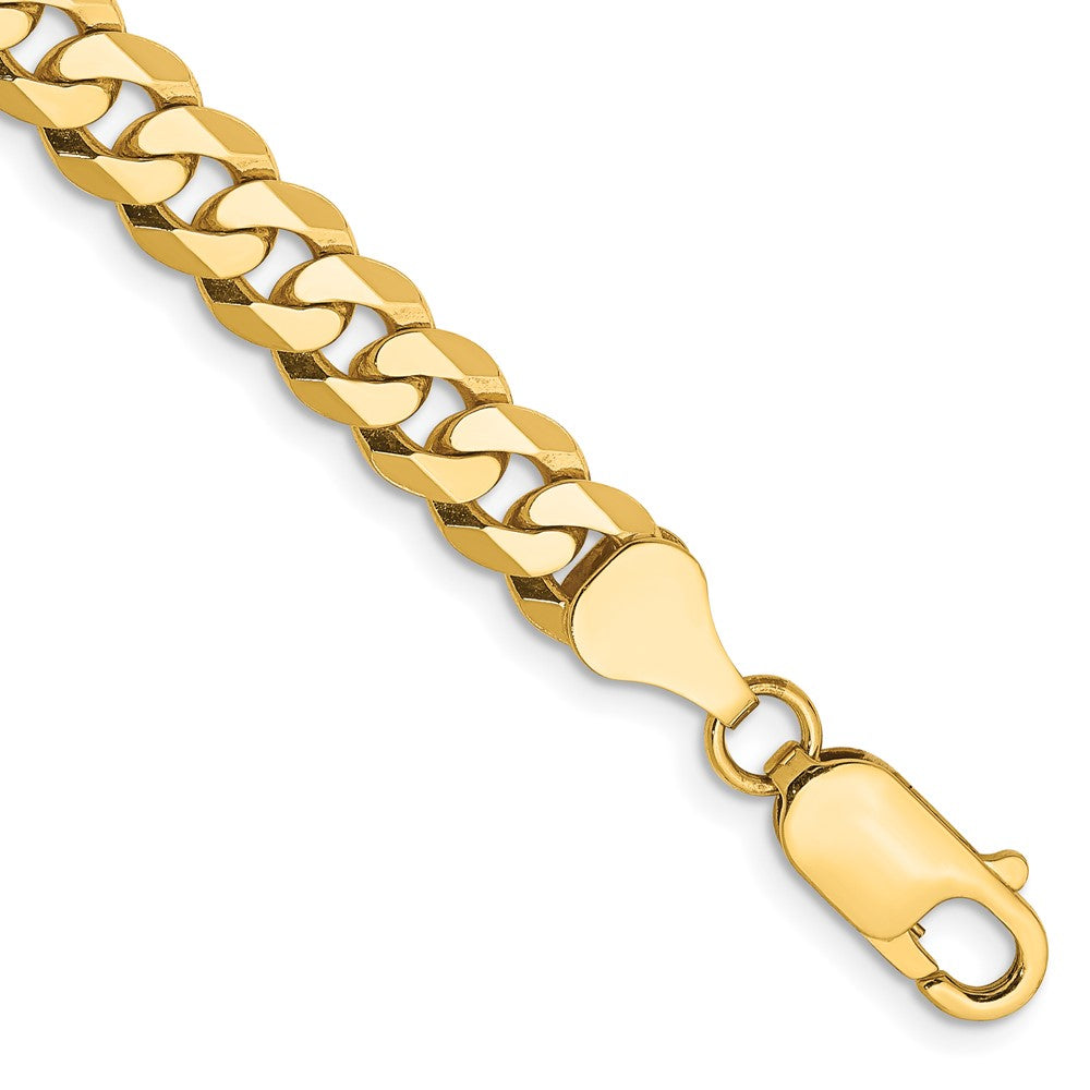 14k 6.25mm Flat Beveled Curb Chain Bracelet (10.65 grams)