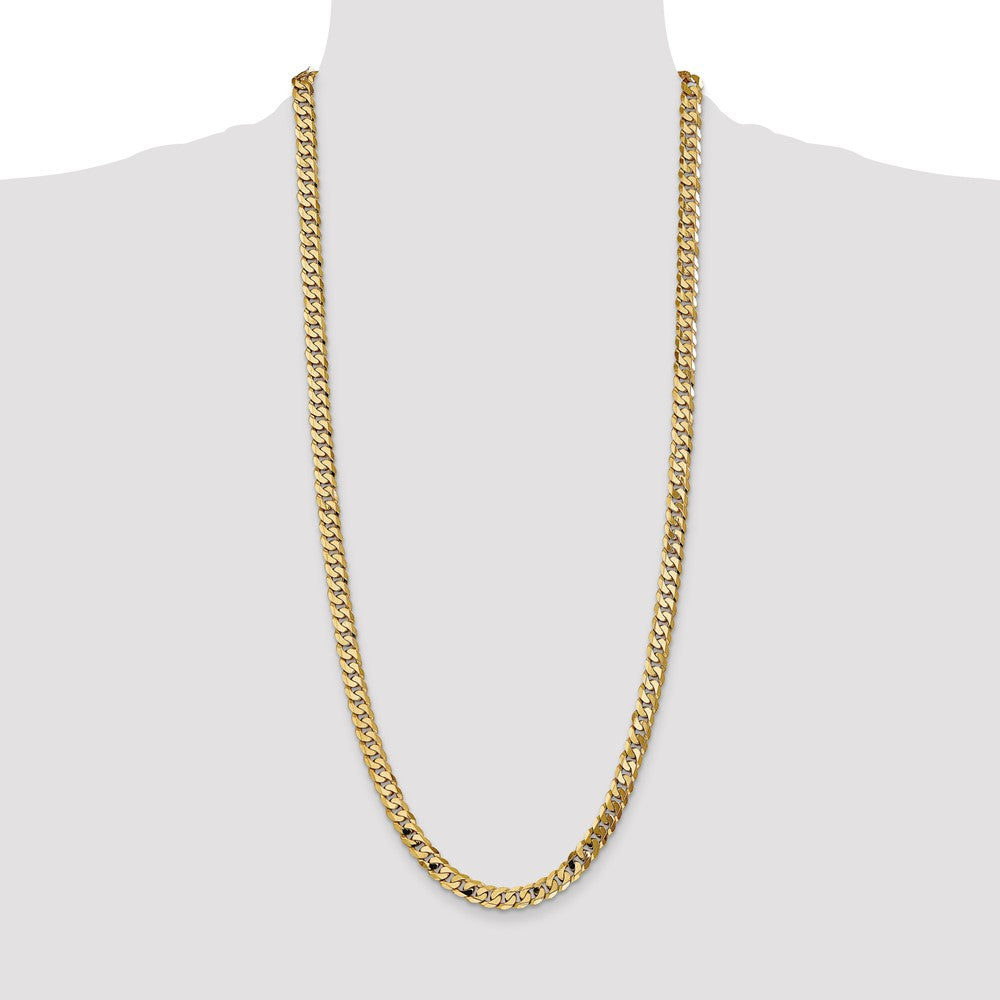 14k 7.25mm Flat Beveled Curb Chain (33.33 grams)