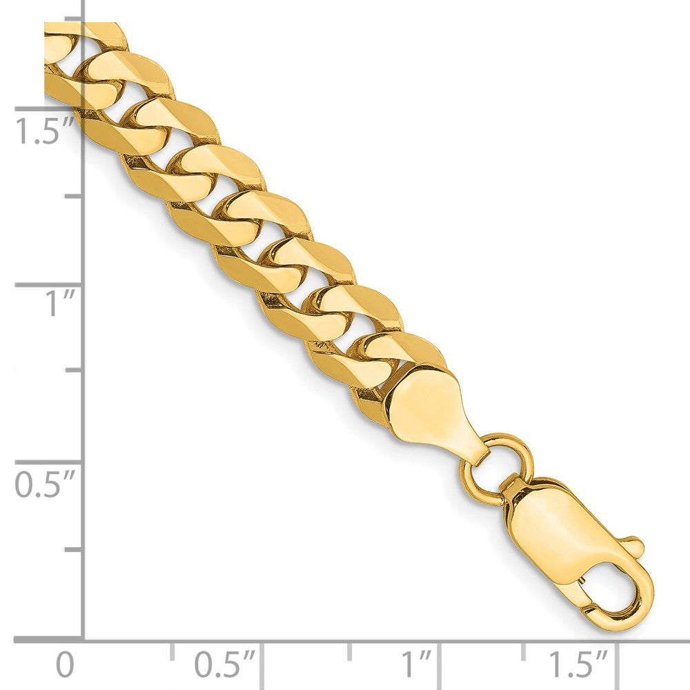 14k 7.25mm Flat Beveled Curb Chain Bracelet (12.57 grams)