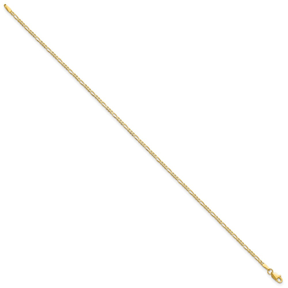 14k 1.8mm Flat Figaro Chain Bracelet (1.14 grams)