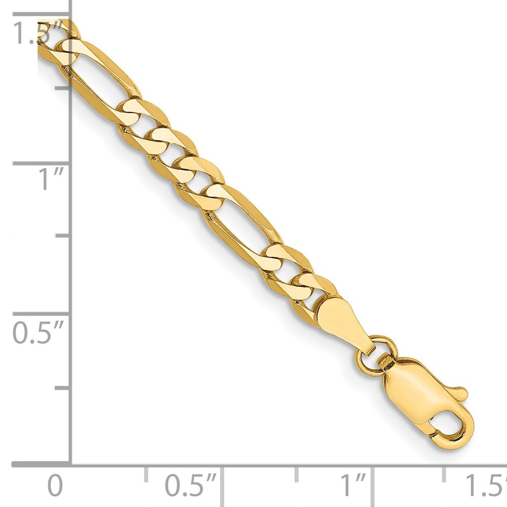 14k 4mm Flat Figaro Chain Bracelet (3.73 grams)