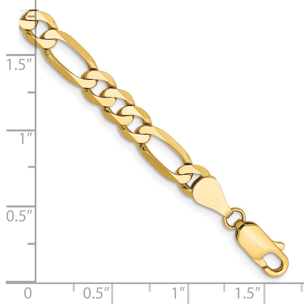14k 5.25mm Flat Figaro Chain Bracelet (6.62 grams)