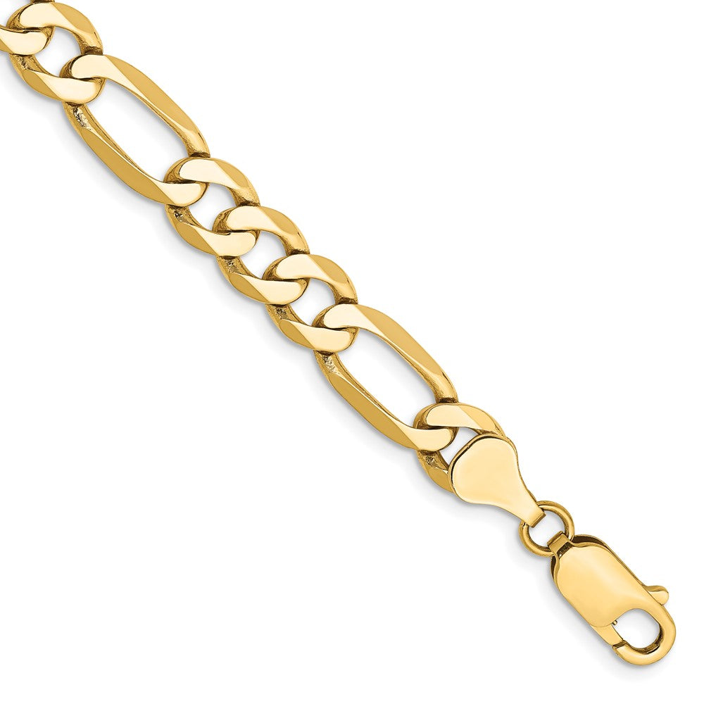 14k 7mm Flat Figaro Chain Bracelet (10.29 grams)