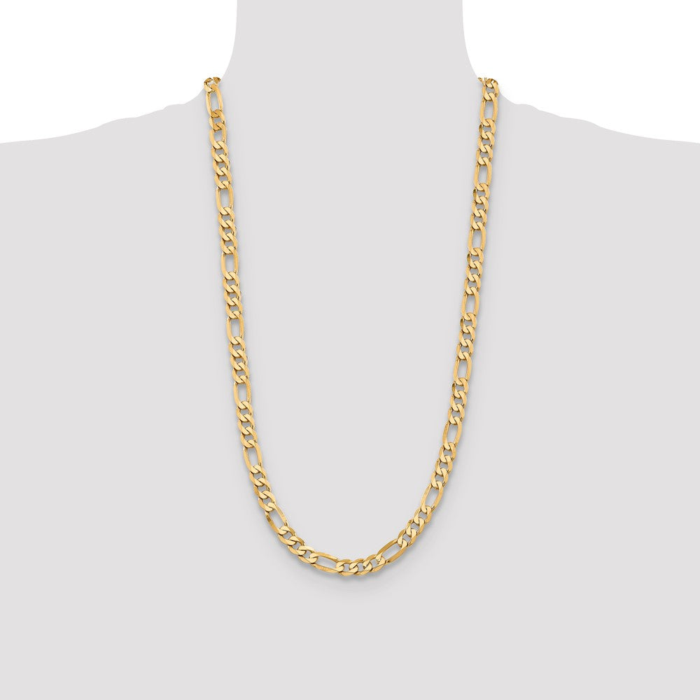 14k 7.5mm Flat Figaro Chain (36.81 grams)