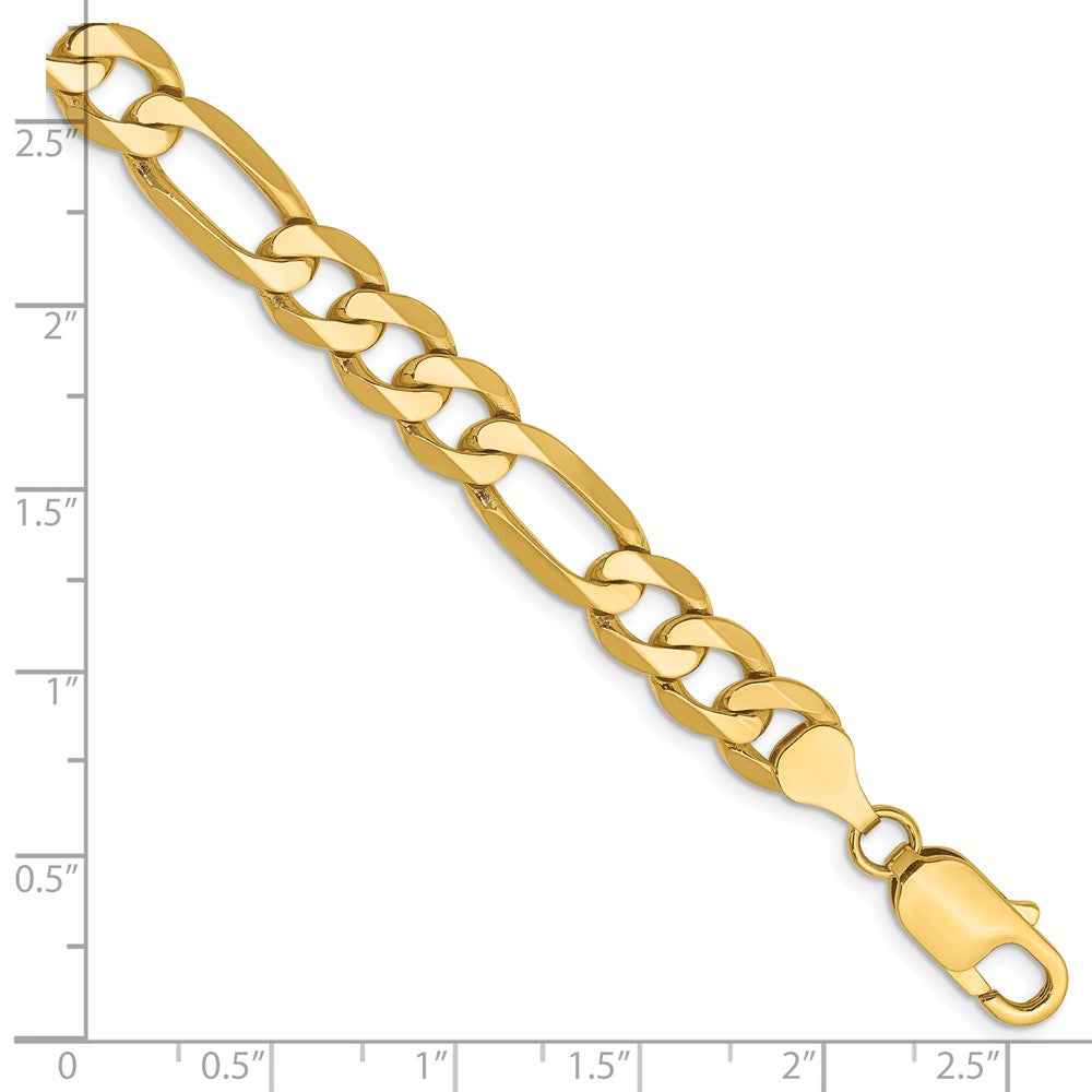 14k 7.5mm Flat Figaro Chain Bracelet (15.18 grams)